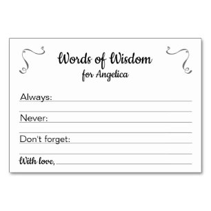 Ord av Wisdom Studenten Advice Card Bordsnummer