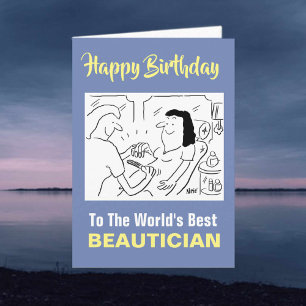 Ord bästa Beautician - Grattis på födelsedagen Kort