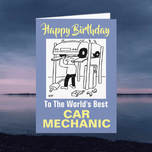 Ord bästa Car Mechanic - Grattis på födelsedagen Kort