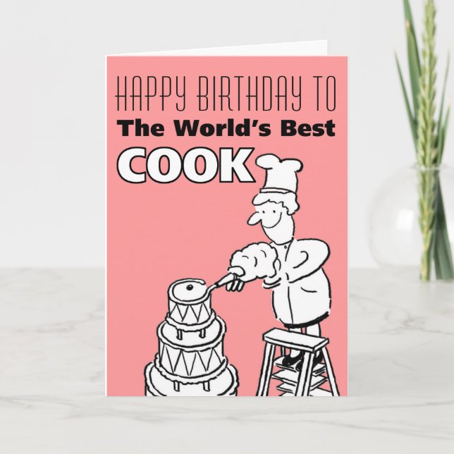 Ord bästa Cook - Grattis på födelsedagen Kort (Framsida)