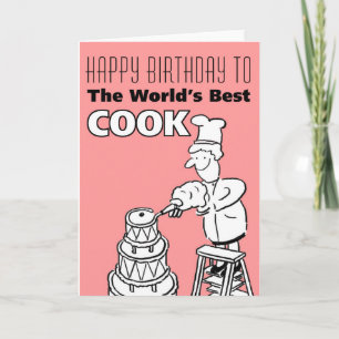 Ord bästa Cook - Grattis på födelsedagen Kort