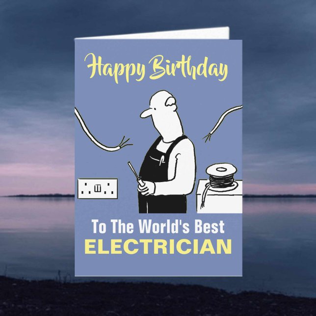 Ord bästa Electrician Grattis på födelsedagen Kort (Skapare uppladdad)
