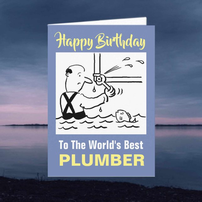 Ord bästa Plumber - Grattis på födelsedagen Kort (Skapare uppladdad)