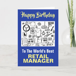Ord bästa Retail Manager Grattis på födelsedagen Kort
