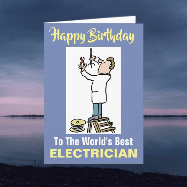 Ord Best Electrical Fitter Grattis på födelsedagen Kort (Skapare uppladdad)