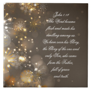 Ord blev Flesh Bible Verse John 1:14 Kakelplatta