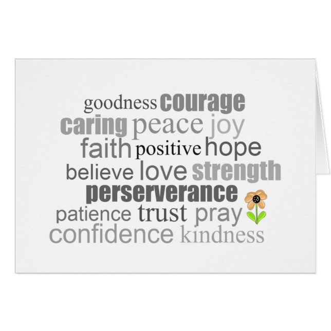 Ord bör uppmuntra hälsningskort (Framsidan Horizontal)