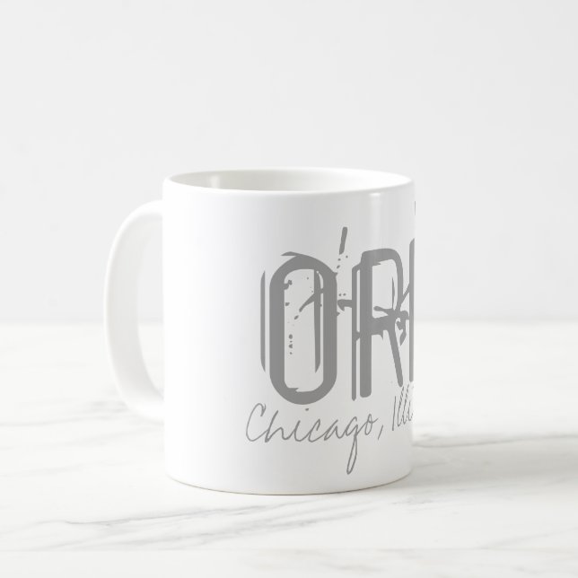 ORD Chicago Airport Typography Kaffemugg (Framsida vänster)