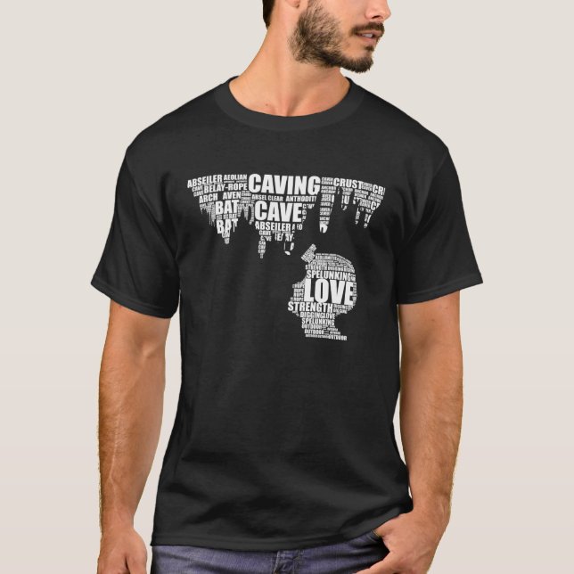 Ord Cloud Cave Explorer och natur T Shirt (Framsida)