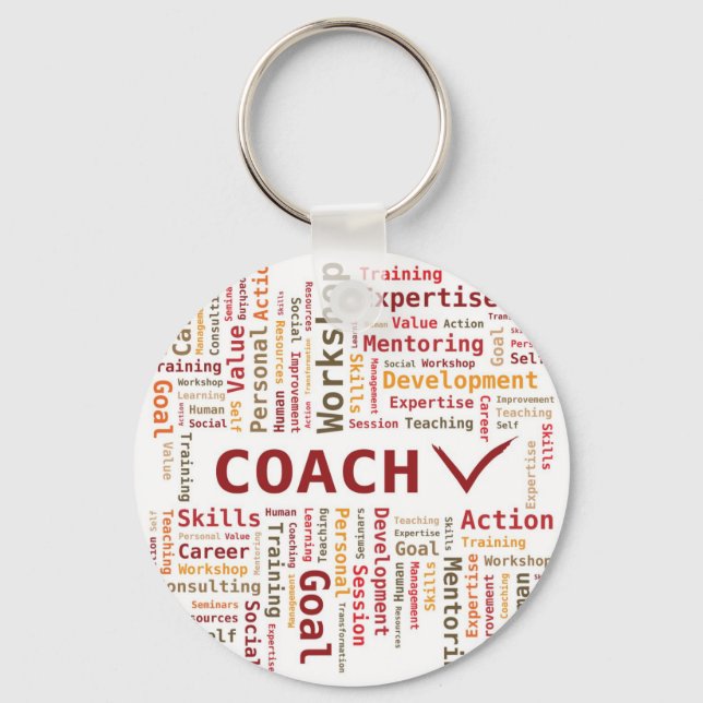 Ord Cloud Coach Skills Experttis - Red Orange Nyckelring (Framsida)
