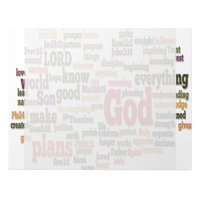 Ord Cloud for Top 10 Bible Verses Anteckningsblock (Framsida)