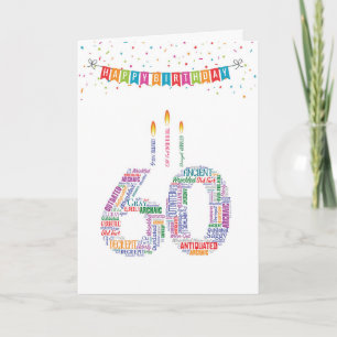 Ord Cloud Milestones 60 - födelsedag Kort