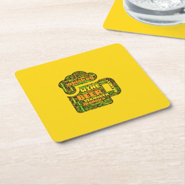 Ord Cloud Underlägg Papper Kvadrat (Vinklad)