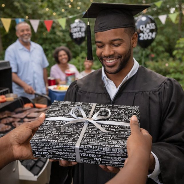 Ord Collage Black and White studenten Presentpapper (Skapare uppladdad)