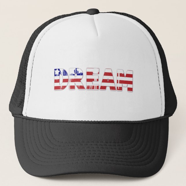 Ord "Dream" med amerikansk flagga Keps (Framsida)