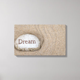 ord Dream på stranden sten Canvastryck