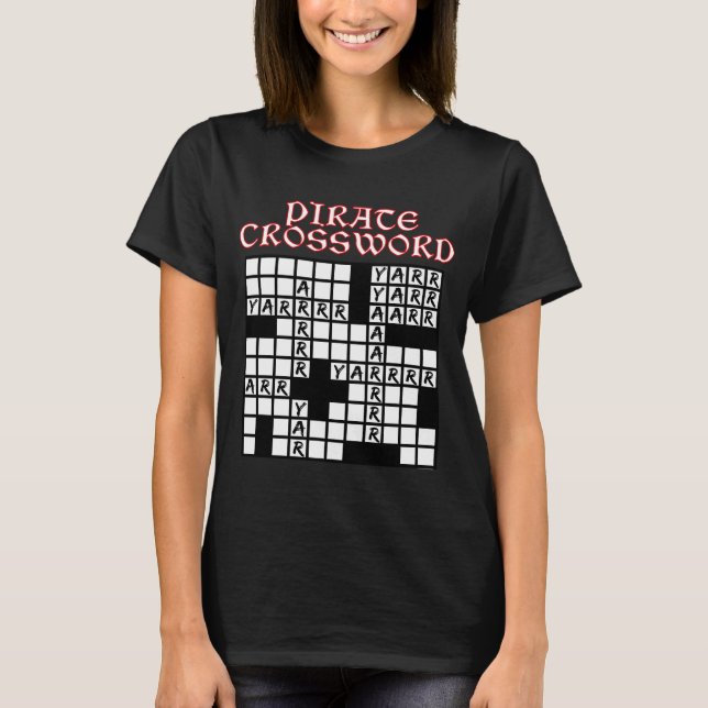 Ord Finder Crossword Pirat Cruciverbalis Puzzle T Shirt (Framsida)