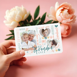 Ord för Best Grandma All Grandkid Photo Collage Magnet