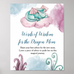 Ord för draken Mamma vid Baby Poster