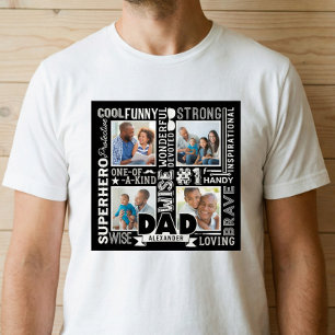 Ord för fotokollage #1 Pappa Fars dag T Shirt