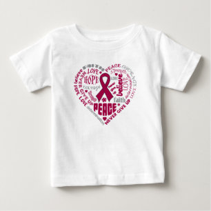 Ord för hjärta för hjärnAneurysmmedvetenhet T-shirt