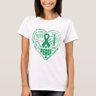 Ord för hjärta för leversjukdommedvetenhet tee shirt