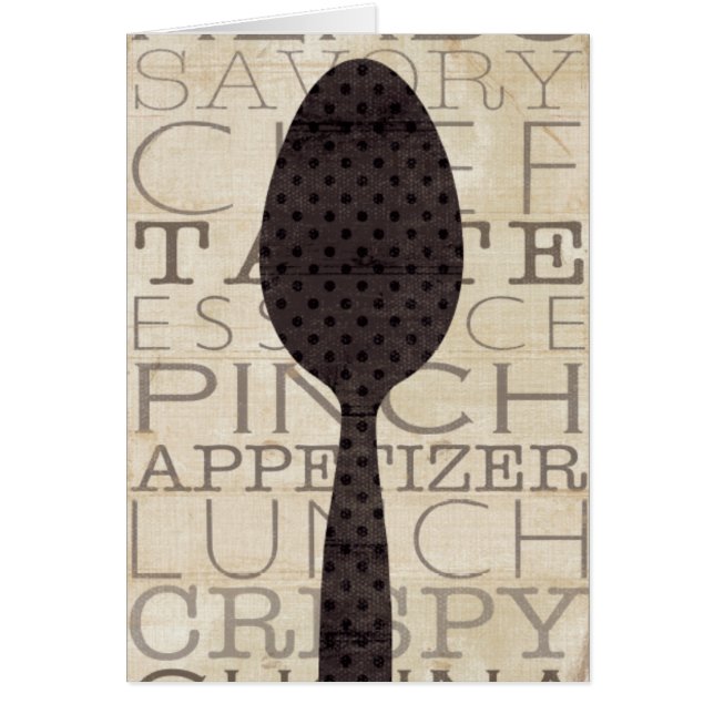 Ord för kök hälsningskort (Framsidan)