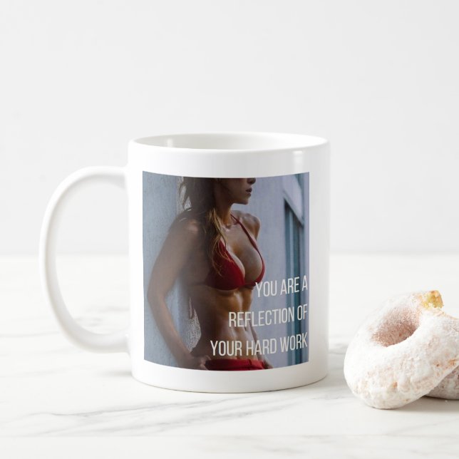 Ord för kvinnans Fitness - hårt arbete Kaffemugg (Med munk)