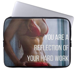 Ord för kvinnans Fitness - hårt arbete Laptop Sleeve