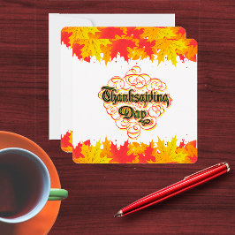 Ord för läder-typografisk Thanksgiving Julkort