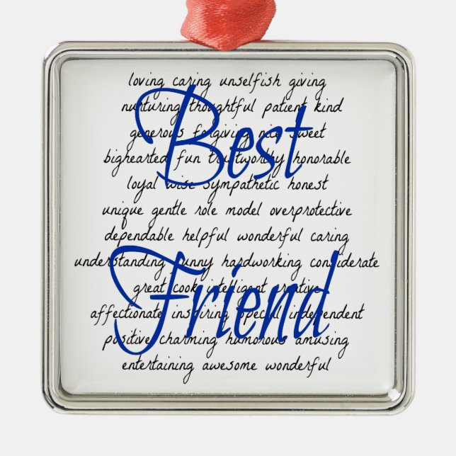 Ord för manlig bästa vän julgransprydnad metall (Framsidan)