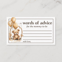 Ord för Nalle av råd, babyskor Tilläggskort