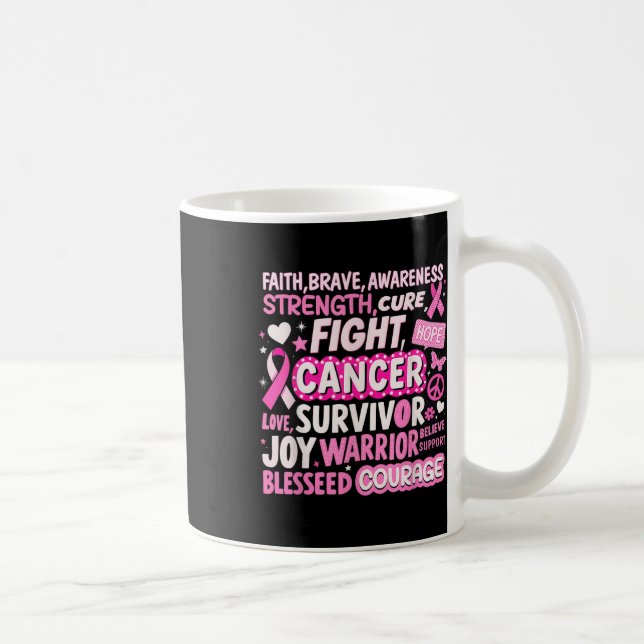 Ord för ökad medvetenhet om bröstcancer kaffemugg (Höger)