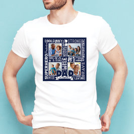 Ord för Pappa Fars dag fotokollage Navy T Shirt