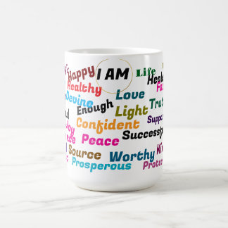 Ord för positiv bekräftelse kaffemugg