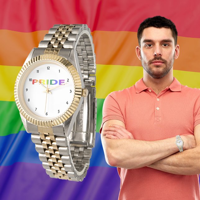 Ord för regnbågefärgadpride armbandsur (Rainbow Colored Pride Word Watch)