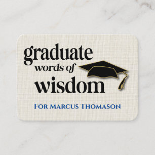 Ord för Studenten (Wisdom Advice Card) Visitkort