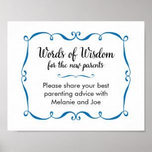 Ord för Wisdom Advice for New Parents Sign Poster