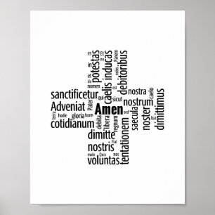 Ord från Pater Noster på latin Poster