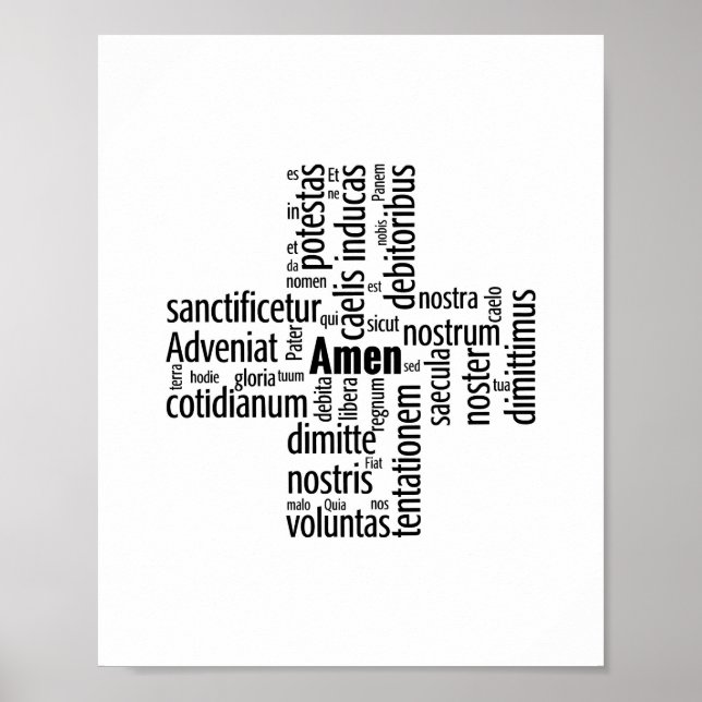 Ord från Pater Noster på latin Poster (Framsidan)