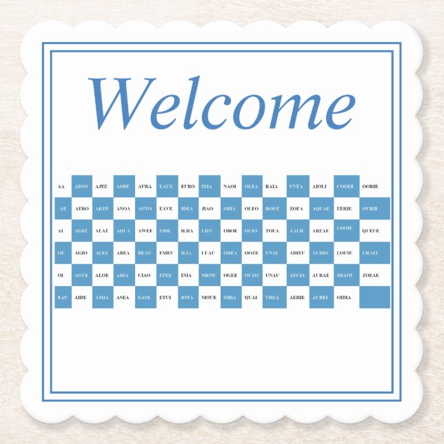 Ord Game Chetel Lakan Ord med vokel Underlägg Papper (Framsida)