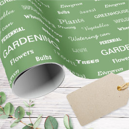 Ord Garden Lovers Modern Grönt Gift Presentpapper
