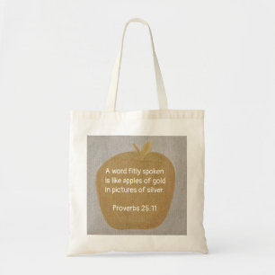 Ord, guld äpple tote bags tygkasse