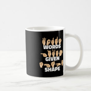 Ord har gett formen ASL American Sign Language Kaffemugg
