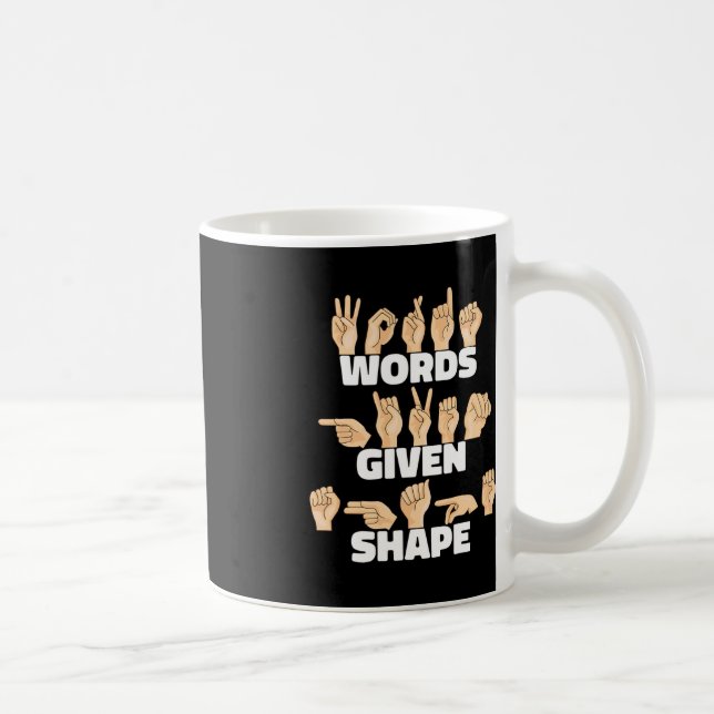 Ord har gett formen ASL American Sign Language Kaffemugg (Höger)
