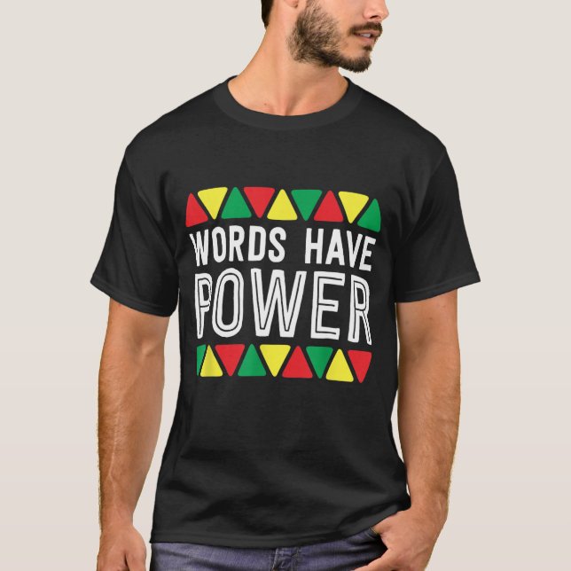 Ord har Power African Pride Högers Black Histor T Shirt (Framsida)
