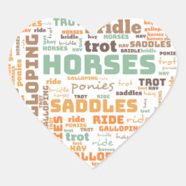ORD HORSE STICKER HJÄRTFORMAT KLISTERMÄRKE