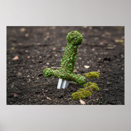 Ord i marken som täcks i löv poster