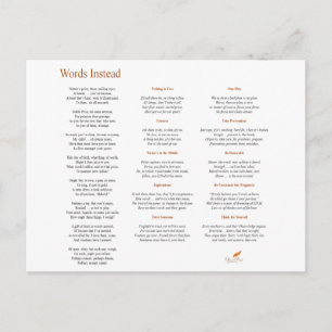 Ord i stället Dikt Vykort