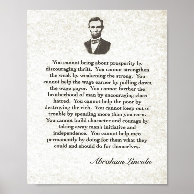 Ord i Wisdom on Parchment=Abraham Lincoln Poster (Framsidan)